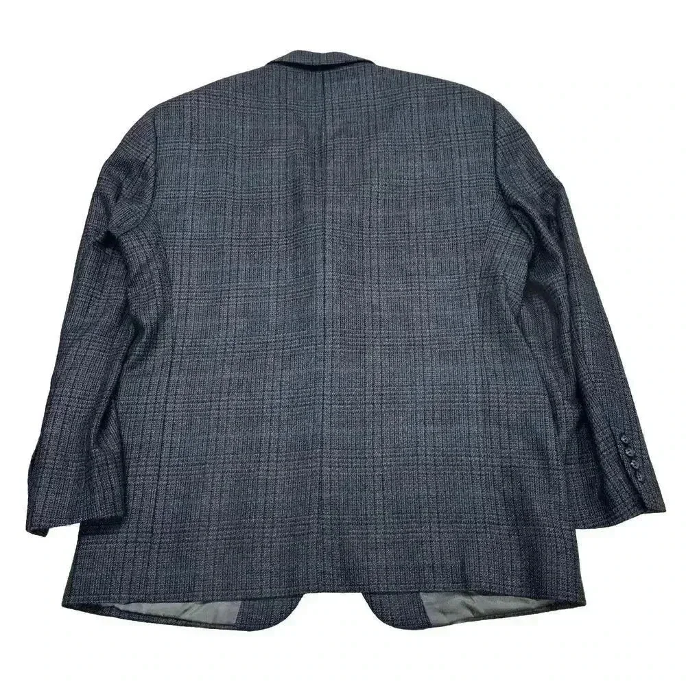 Andrew Fezza Plaid 3 Button Sport Coat Blazer Mens 40S Brown Lambswool